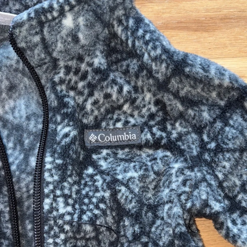Kids Fleece Columbia Jacket - Black Pattern